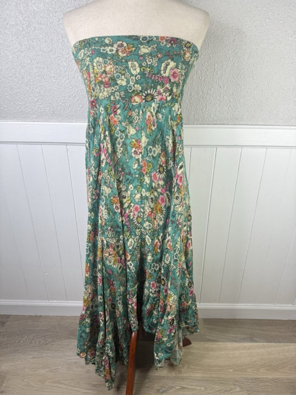 Natural Life Convertible Skirt Dress L/XL Floral Smocked Tiered Boho Flowy - Picture 4 of 12
